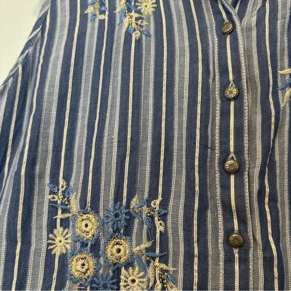 Aratta Silent Journey Anthropologie Embroidered Sleeveless Blouse Size Medium - Picture 5 of 9